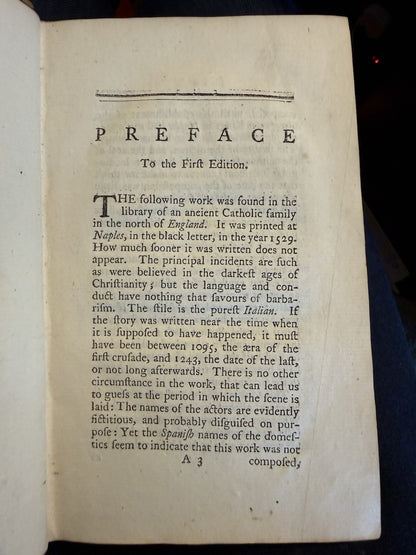 1782 The Castle of Otranto : A Gothic Story : Hugh Walpole : Fourth Edition