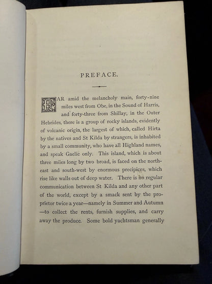 1878 Out of the World : Life in St Kilda : Illustrated by author : 2nd Edition