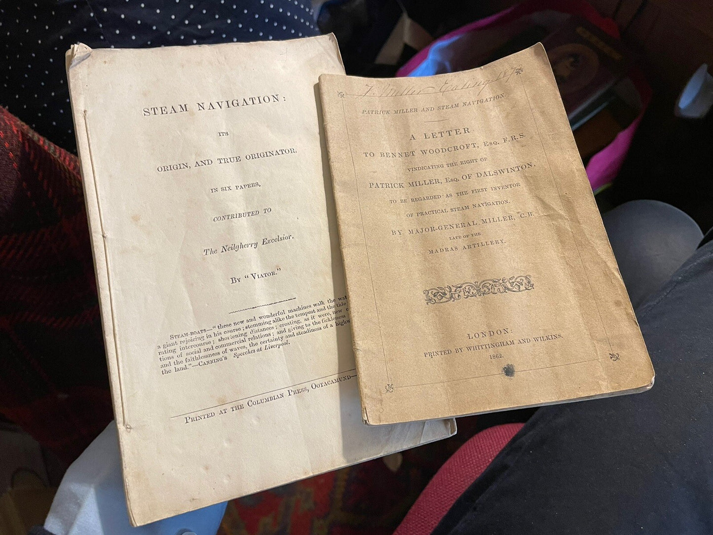 1862 Patrick Miller and Steam Navigation, Origin & True Originator (2 Pamphlets)