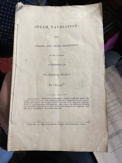 1862 Patrick Miller and Steam Navigation, Origin & True Originator (2 Pamphlets)