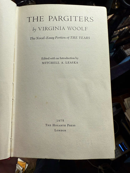 Virginia Woolf : The Pargiters : FIrst UK Edition 1978 : In Good Jacket