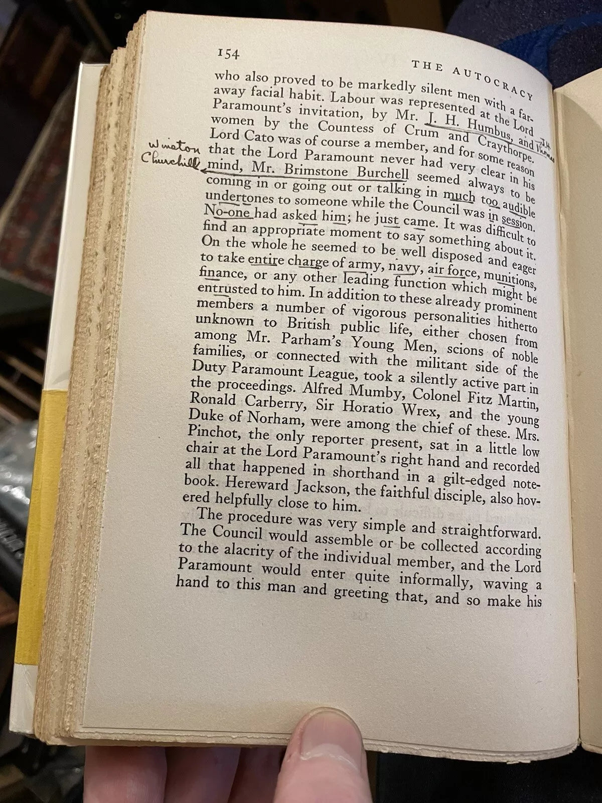 H G Wells : The Autocracy of Mr Parham : 1st/1st US Edition with Belly-band