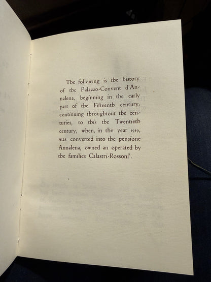 The Story of the Palazzo Convent of Annalena : Giannini Florence Painted Cover