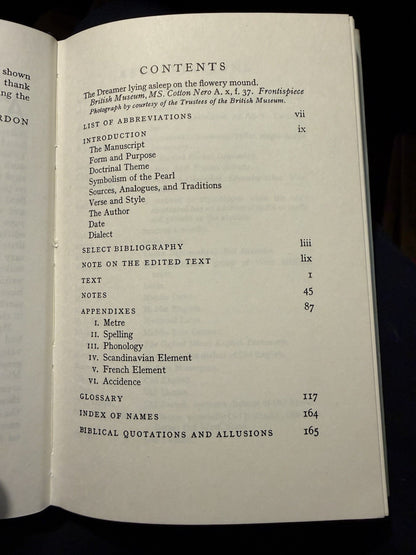 Pearl : Edited by E V Gordon ( with JRR Tolkien ) Middle English Peom