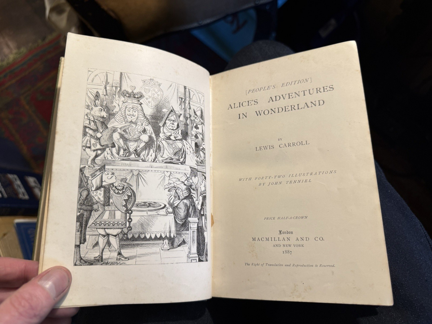 1887 Alice's Adventures in Wonderland : Lewis Carroll : 1st Peoples Edition