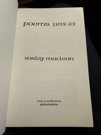 Sorley MacLean : Poems 1932-82 : With Signed Letter + Compliments Card
