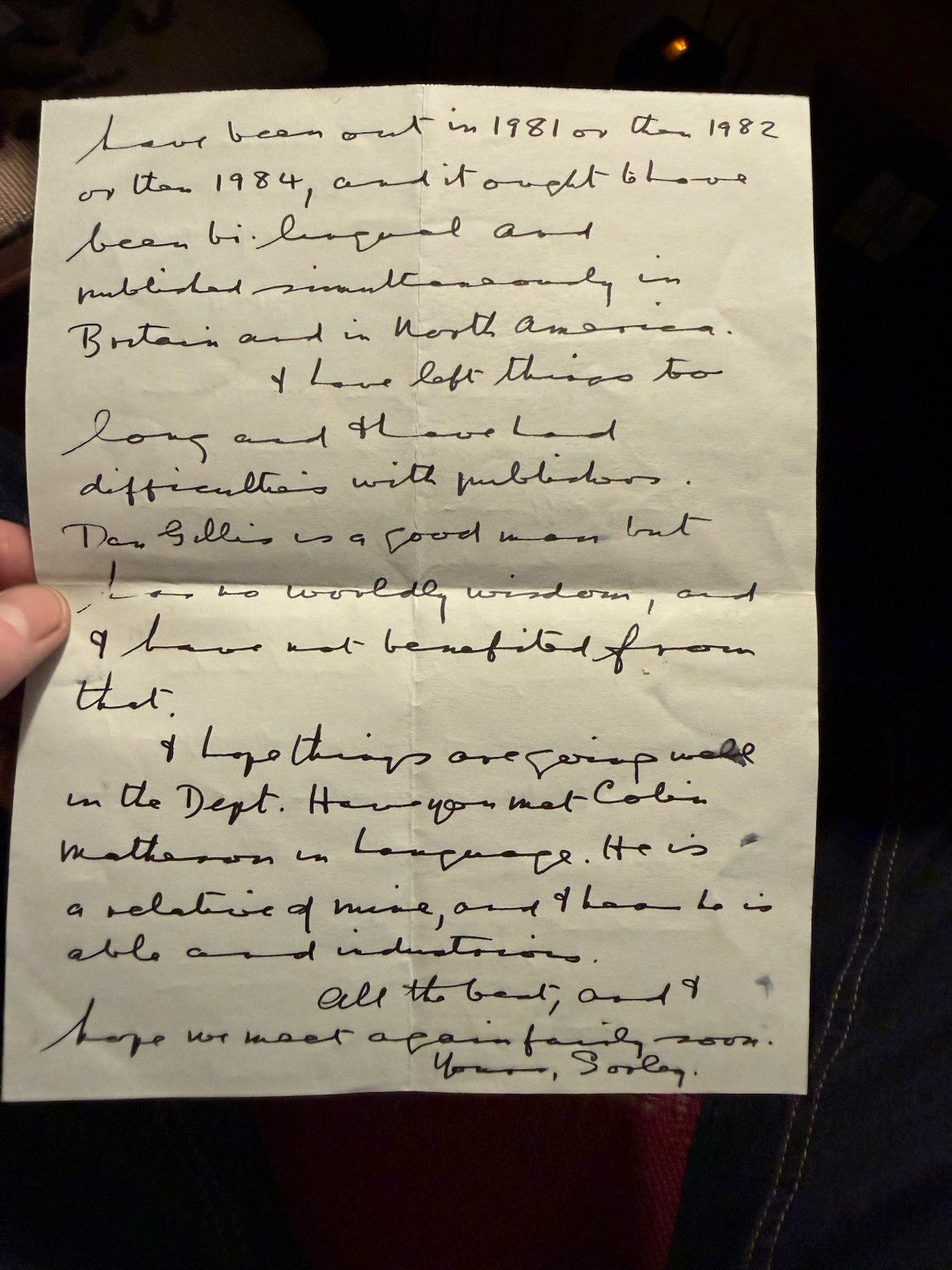Sorley MacLean : Poems 1932-82 : With Signed Letter + Compliments Card