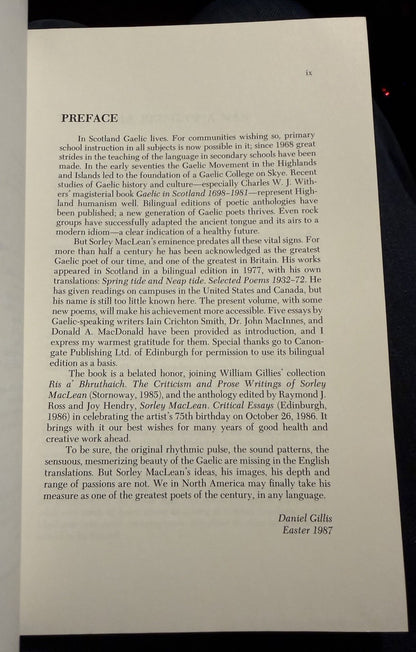 Sorley MacLean : Poems 1932-82 : With Signed Letter + Compliments Card