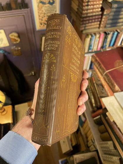 c1900 POEMS OF SHELLEY Caxton JESSIE M. KING (8 Plates) Art Nouveau Covers VGC