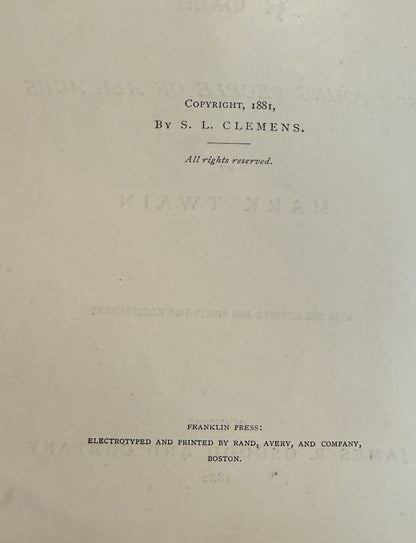 1882 Mark Twain : The Prince and the Pauper : First Edition / First Issue