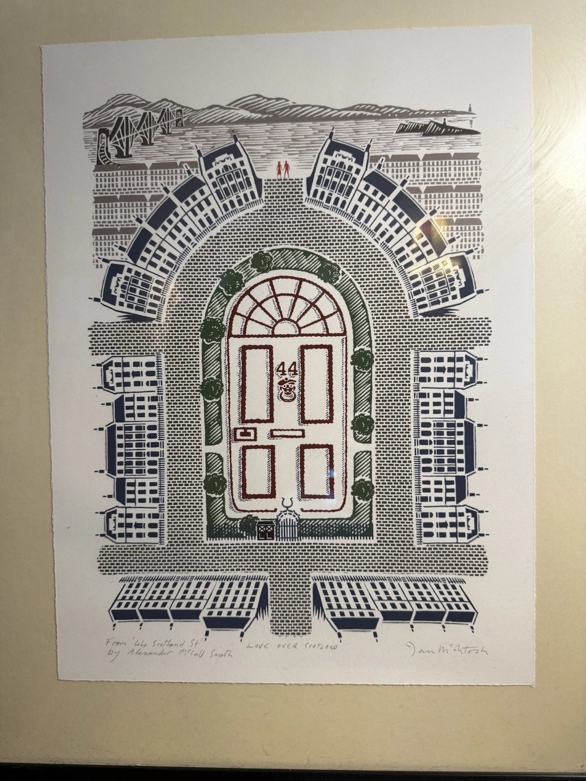 Ian McIntosh Signed Framed Print : 44 Scotland Street : Alexander McCall Smith