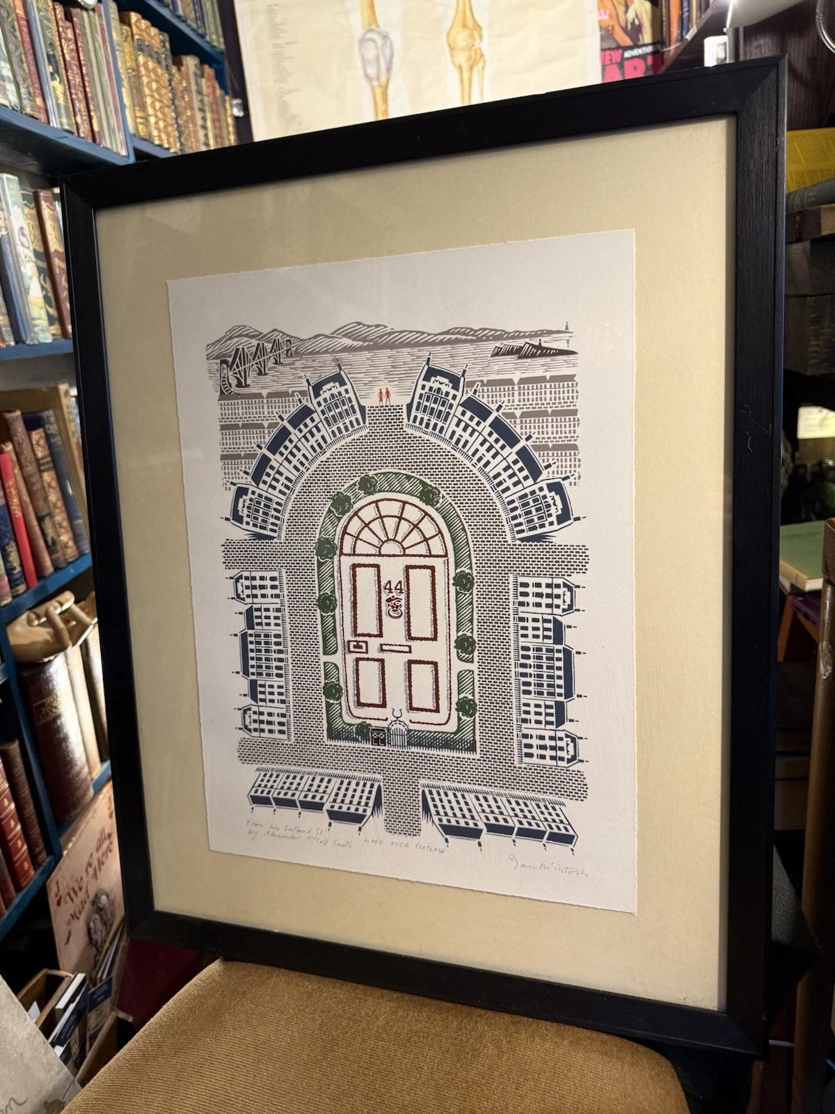 Ian McIntosh Signed Framed Print : 44 Scotland Street : Alexander McCall Smith