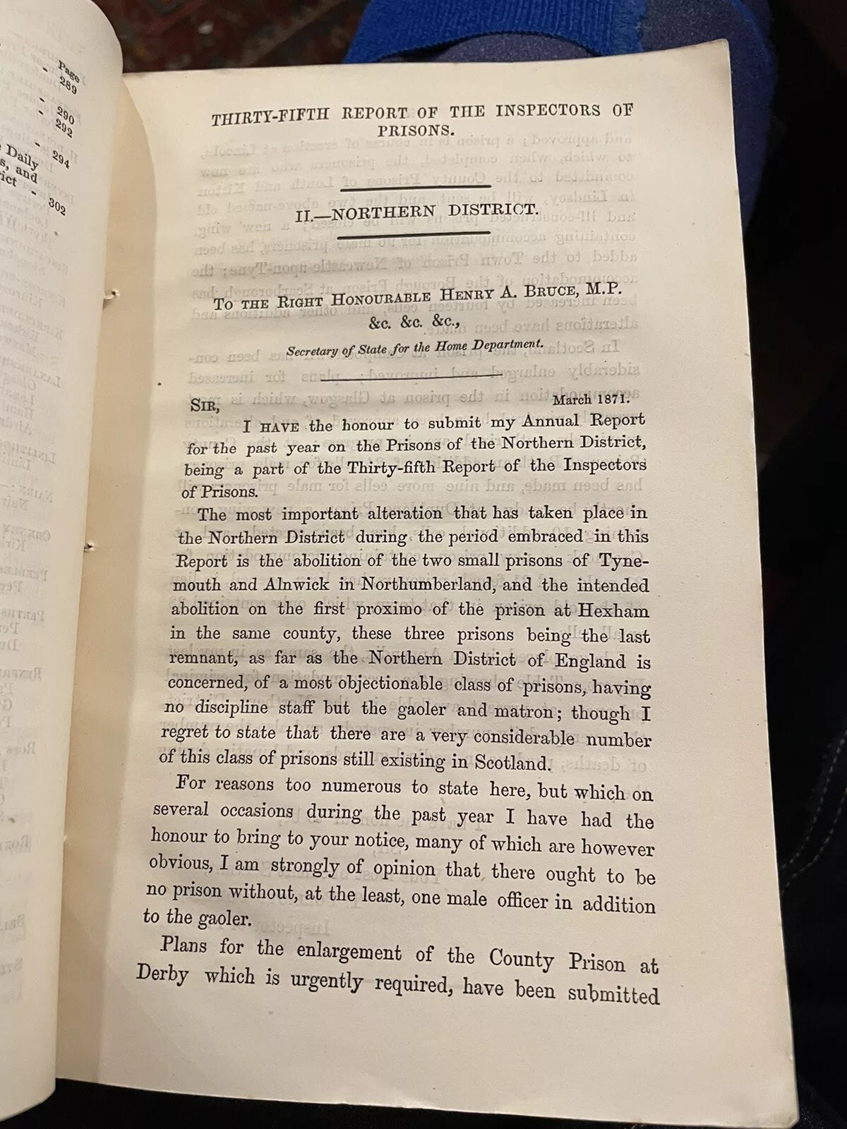 1871 Thirty-Fifth Report of the Inspectors of the Prisons of Great Britain