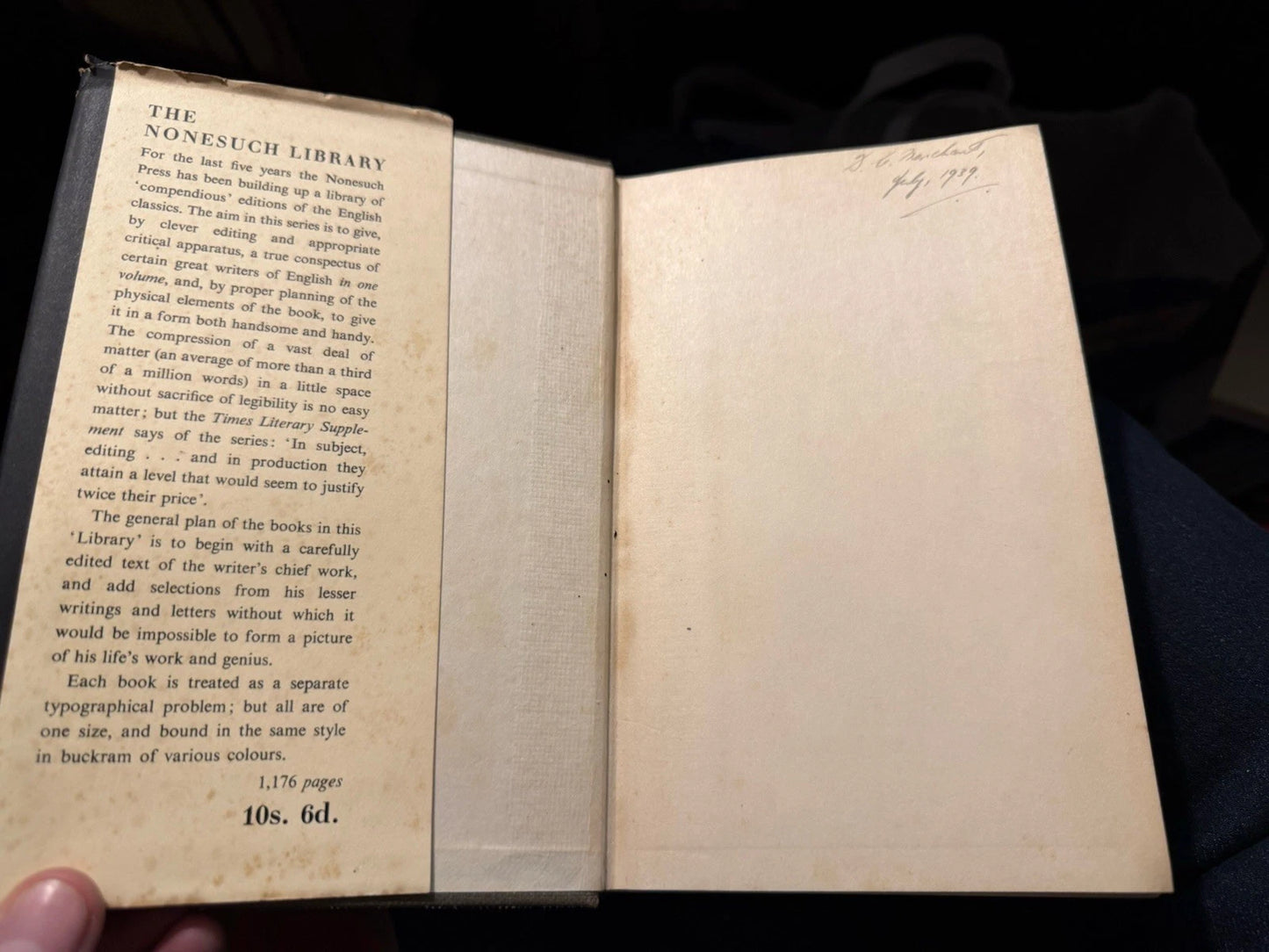 c1937 Selected Writings of Thomas De Quincey : Nonesuch Press in DJ