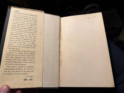 c1937 Selected Writings of Thomas De Quincey : Nonesuch Press in DJ