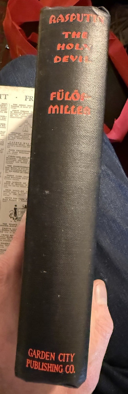 1928 Rasputin, the Holy Devil : Rene Fulop-Miller : 1st Ed in VG Dust Jacket
