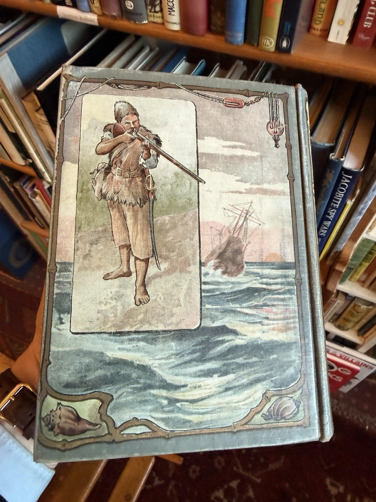 1919 Robinson Crusoe : Daniel Defoe : Decorative Binding : Symington