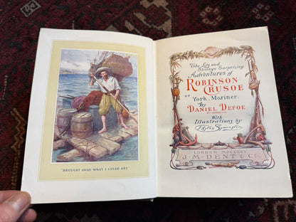 1919 Robinson Crusoe : Daniel Defoe : Decorative Binding : Symington