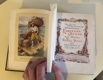 1905 Robinson Crusoe : Daniel Defoe : Decorative Binding : Symington
