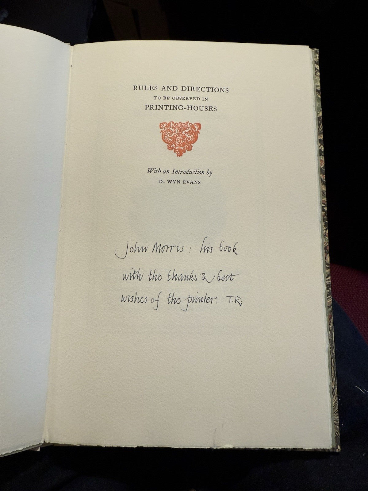Rules and Directions to be Observed in Printing Houses : Printer James Watson