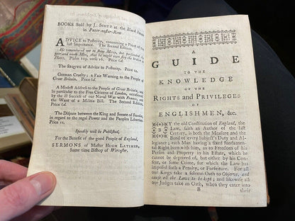 1757 Guide to Rights and Privileges of Englishmen : Magna Carta : Bishops Curses