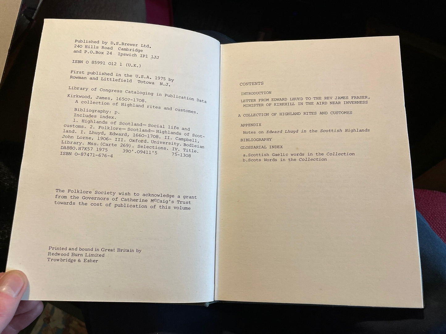 A Collection of Highland Rites and Customes : J. L. Campbell : James Kirkwood