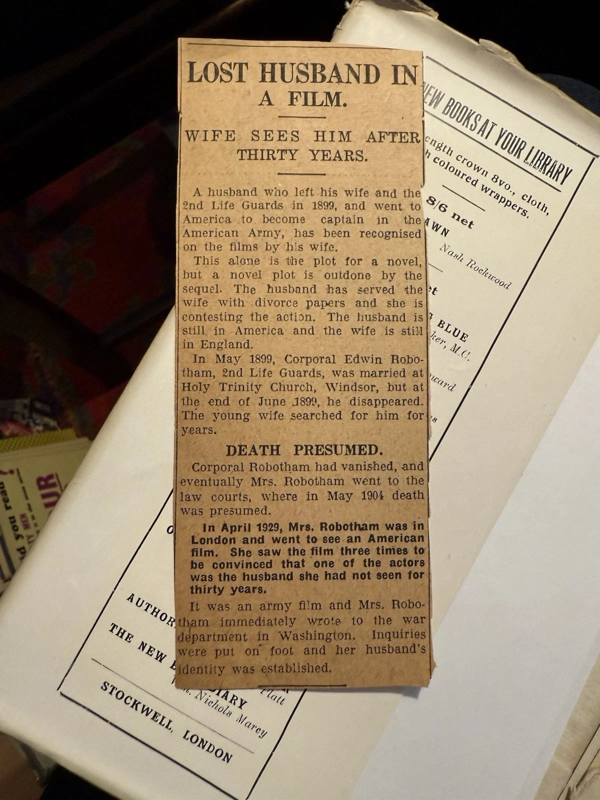 c1930 Perilous Moments A. F. Rowbotham : Includes Letters from Author