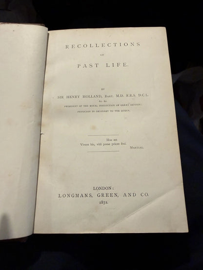 Sir Henry Holland : Recollections of past Life : Near East Travels 1872