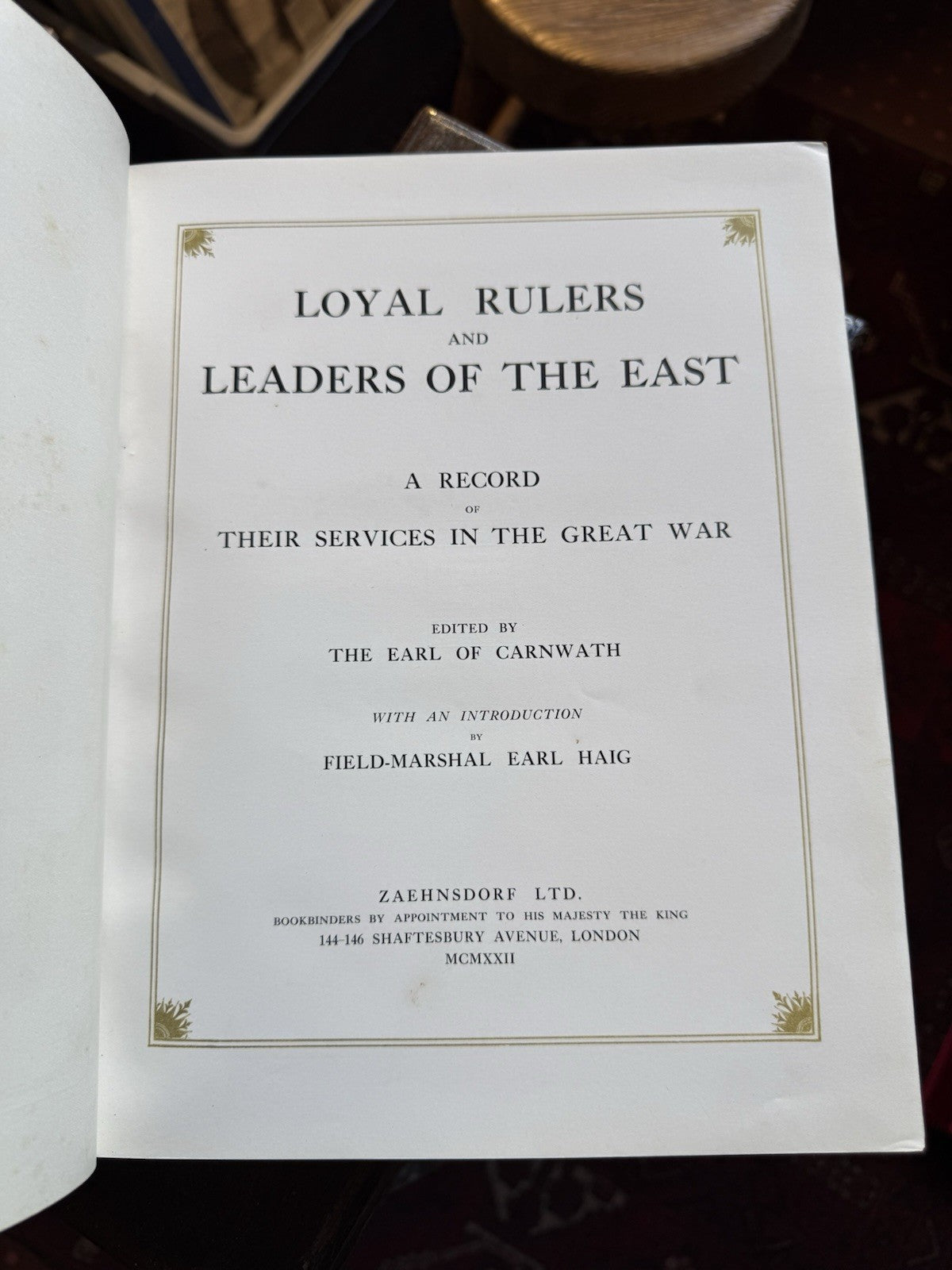 Loyal Rulers and Leaders of the East : Zaehnsdorf Binding : Earl of Carnwath