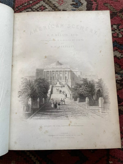 1840 American Scenery (2 Vols) 119 Engravings : Willis William & Bartlett 1st Ed