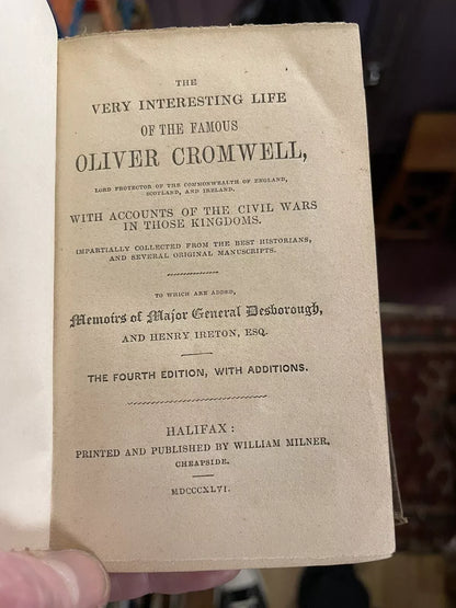 1846 The Very Interesting Life of the Famous Oliver Cromwell : Major Desborough