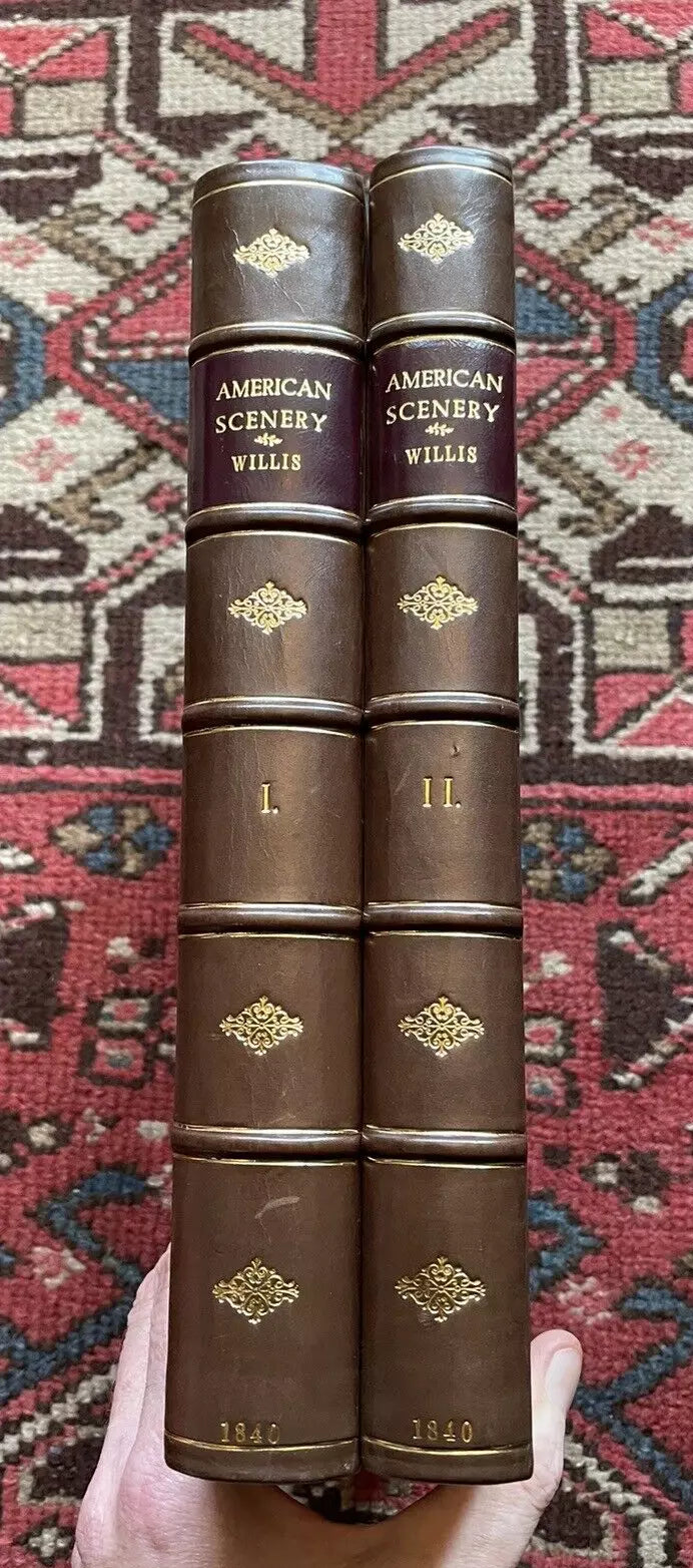 1840 American Scenery (2 Vols) 119 Engravings : Willis William & Bartlett 1st Ed