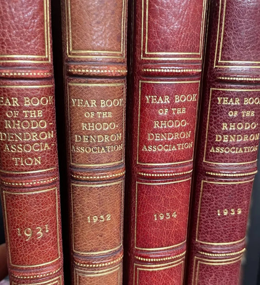 4 Rhododendron Year Books : Fine Leather Bindings by Riviere & Son