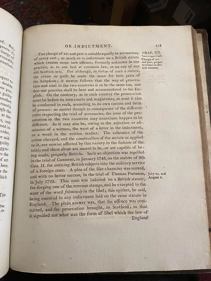 David Hume : Commentaries on the Law of Scotland : Trial for Crimes 1800