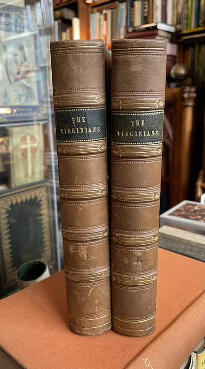 W M Thackeray : The Virginians (2 Vols) 1st Edition 1859 : Leather Bindings