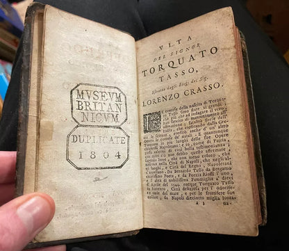 1737 Il Goffredo Poema Eroico del Signor Torquato Tasso : Italian Poetry