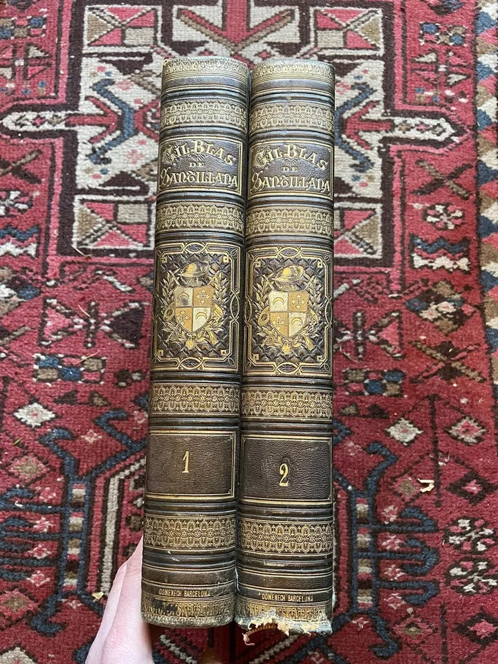 Alain-René Lesage HISTORIA DE GIL BLAS DE SANTILLANA (2 Vols) CHROMOLITHOGRAPHS