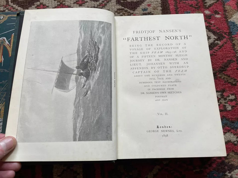 1898 Nansen's Farthest North (2 Vols) Polar Arctic Exploration : Illustrated