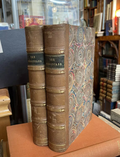 W M Thackeray : The Virginians (2 Vols) 1st Edition 1859 : Leather Bindings