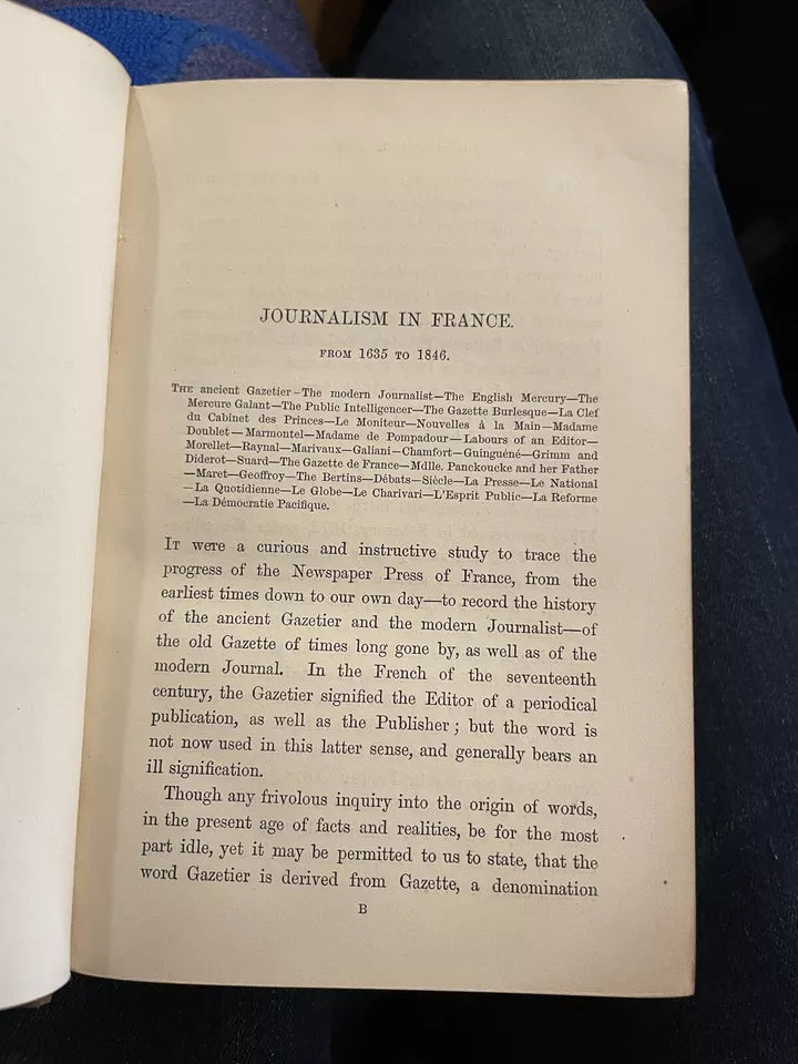 1863 Kirwan's Modern France, Its Journalism, Literature & Society : Full Leather