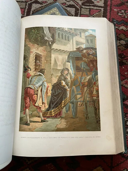 Alain-René Lesage HISTORIA DE GIL BLAS DE SANTILLANA (2 Vols) CHROMOLITHOGRAPHS