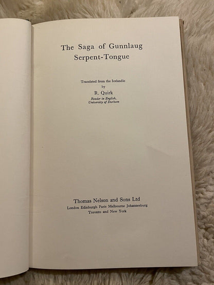 Saga of Gunnlaug Serpent-Tongue : Icelandic Texts : Norse Mythology 1957