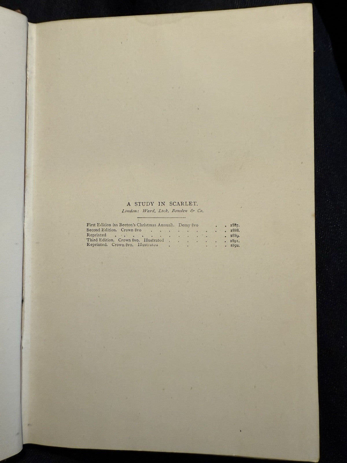 1892 : A Study in Scarlet : Arthur Conan Doyle : Sherlock Holmes