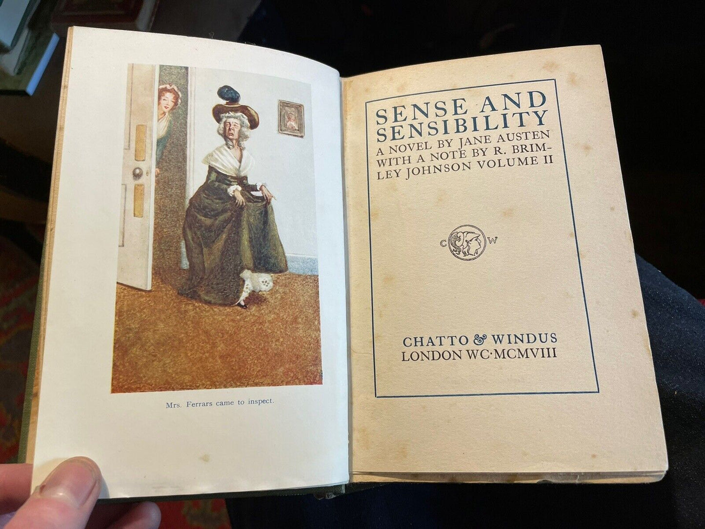 1908 Jane Austen : Sense and Sensibility (2 Volumes) Illus by A Wallis Mills
