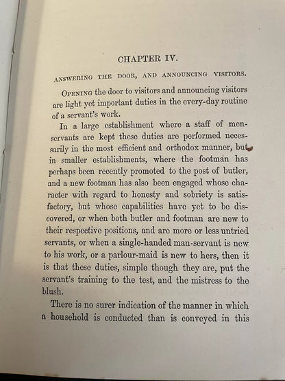 c1875 : The Servants Practical Guide : Duties & Rules : Household Management