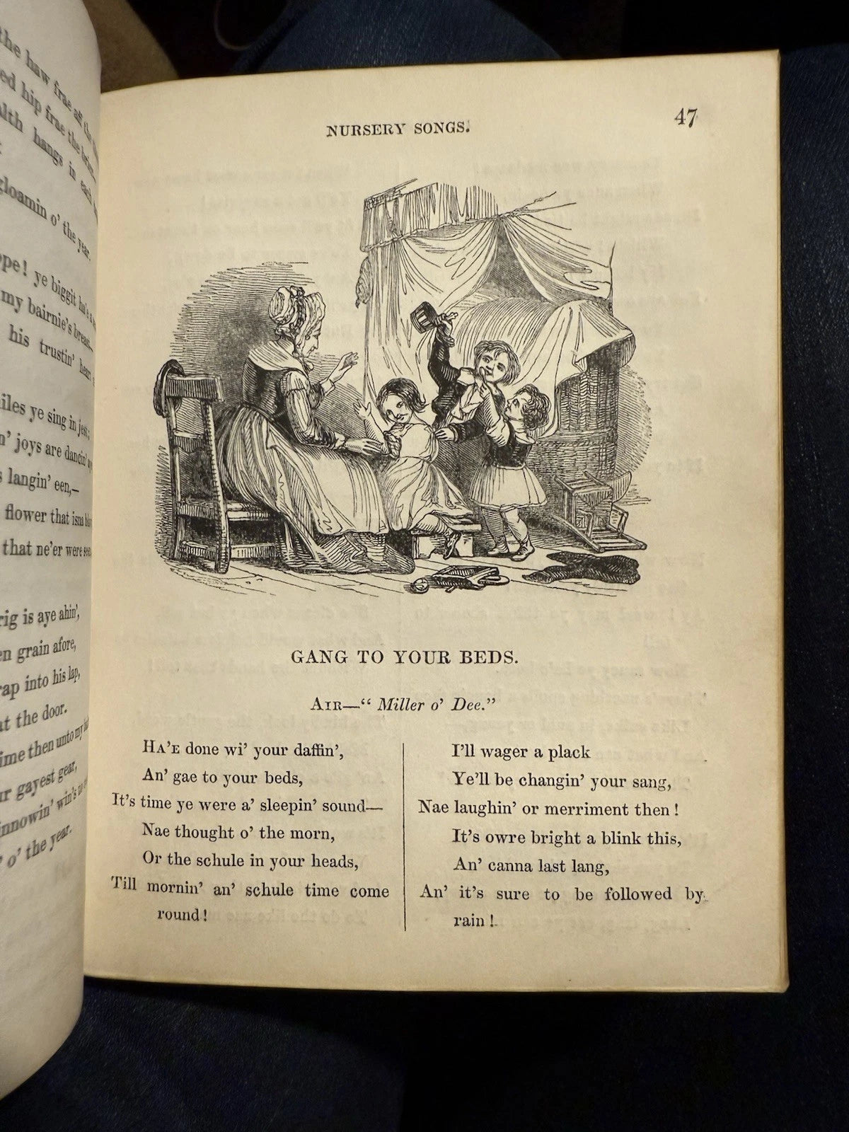 1844 Songs for the Nursery : David Robertson : Scottish Doric Children's Book