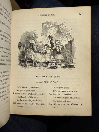 1844 Songs for the Nursery : David Robertson : Scottish Doric Children's Book