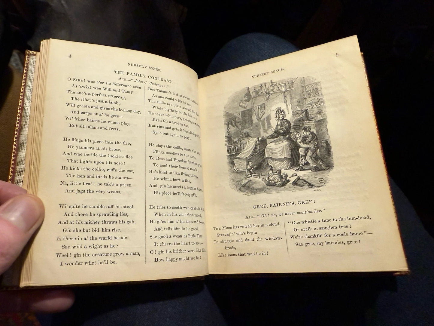 1844 Songs for the Nursery : David Robertson : Scottish Doric Children's Book