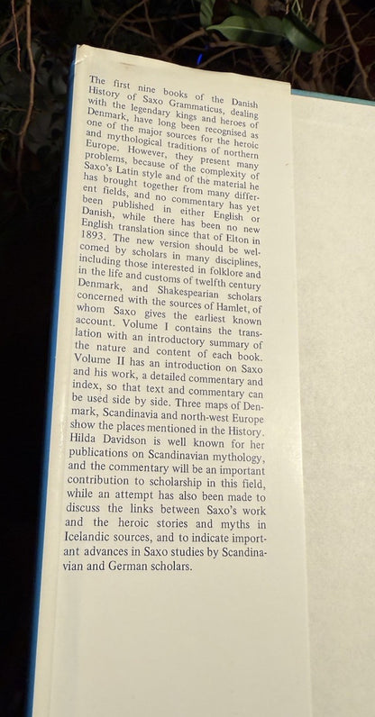 Saxo Grammaticus : History of the Danes (2 Vols) : Hilda Ellis Davidson 1979