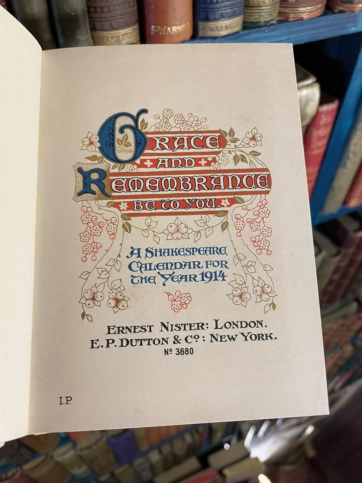 1914 Shakespeare Calendar for 1914 : Ernest Nister Colour Lithographs & Gilt